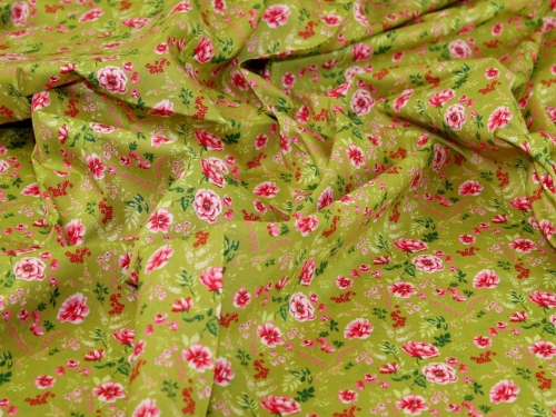 John Louden 100% Cotton Poplin Fabric Lime