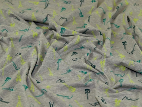 John Louden Cotton Jersey Stretch Knit Fabric Light Grey