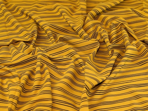 John Louden Fleece Back Sweatshirt Stretch Knit Fabric Ochre