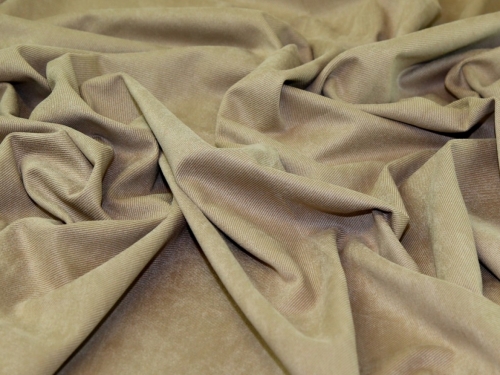 John Louden Stretch Woven Suede Twill Fabric Beige