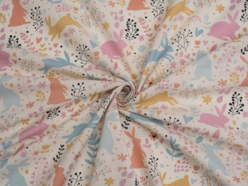 Printed Polycotton Fabric Multicoloured