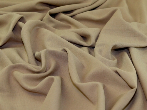 Deadstock Textured Polyester Suiting Fabric Beige