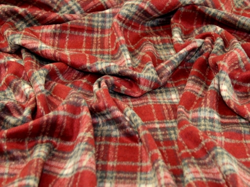 Deadstock Wool Blend Coating Fabric Red