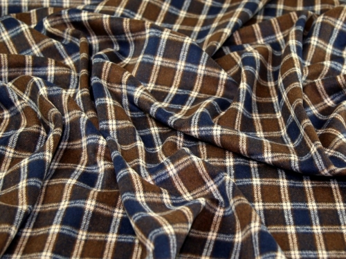 Deadstock Wool Blend Coating Fabric Navy & Brown