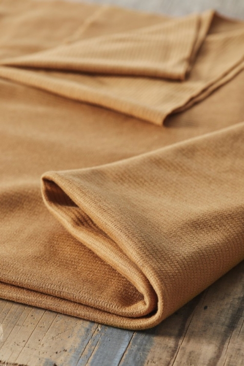 Mind The MAKER Organic Woolen Ottoman Sweater Knit Stretch Fabric Dry Mustard