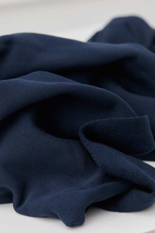 Mind The MAKER Organic Fleece Back Sweatshirt Stretch Knit Fabric Indigo Night