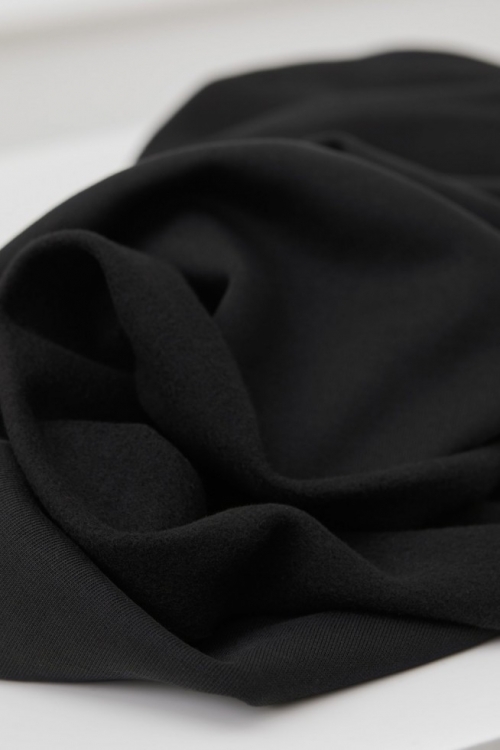 Mind The MAKER Organic Fleece Back Sweatshirt Stretch Knit Fabric Black