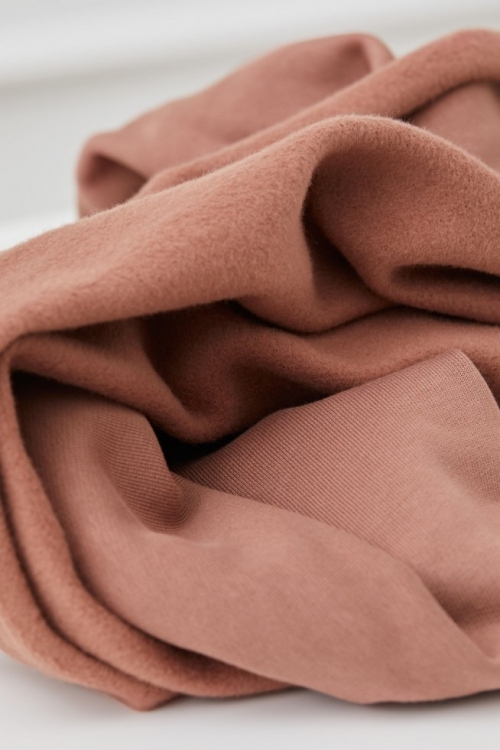 Mind The MAKER Organic Fleece Back Sweatshirt Stretch Knit Fabric Old Rose