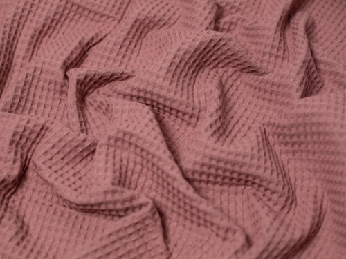 Minerva Core Range Medium Cotton Waffle Fabric Dusky Rose