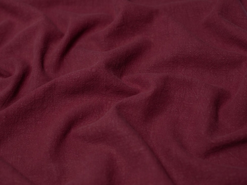 Minerva Core Range Soft Stonewashed Ramie Linen Weave Fabric Bordeaux
