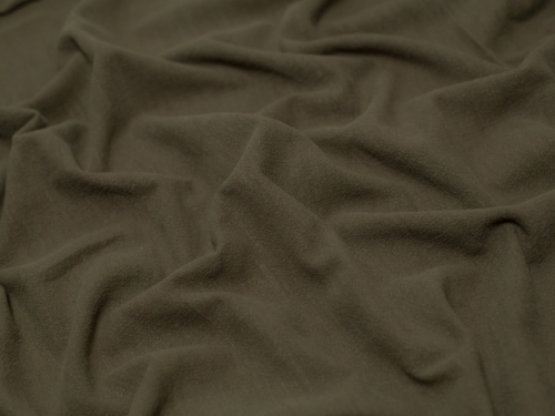 Minerva Core Range Soft Stonewashed Ramie Linen Weave Fabric Olive Green