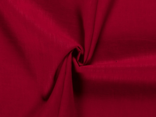 Minerva Core Range Textured 100% Ramie Linen Weave Fabric Dark Red