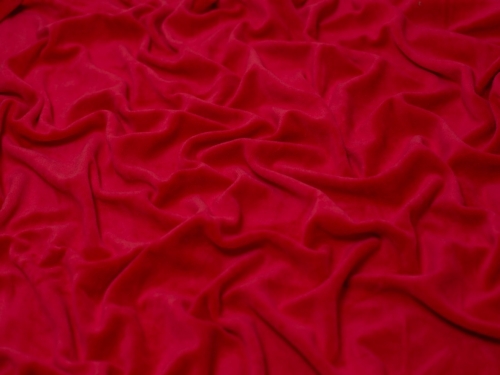 Minerva Core Range Cotton Velour Stretch Knit Fabric Red