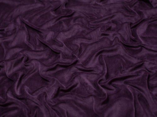 Minerva Core Range Cotton Velour Stretch Knit Fabric Dark Purple