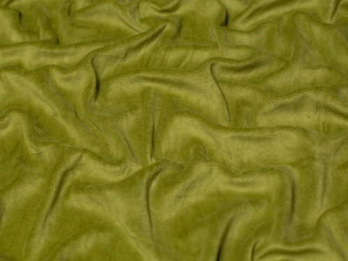 Minerva Core Range Cotton Velour Stretch Knit Fabric Warm Green