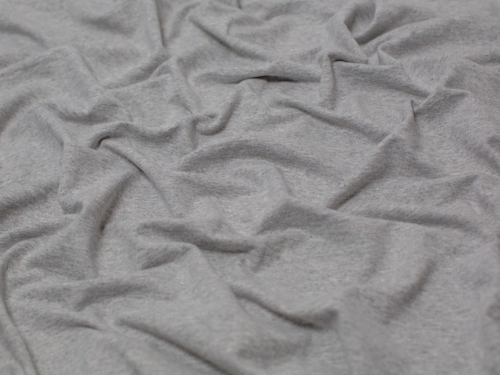 Melange Loop Back French Terry Stretch Knit Fabric Light Grey