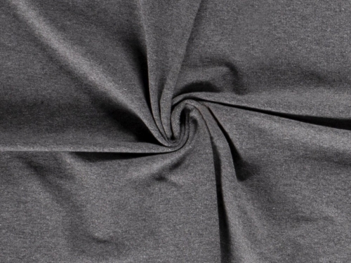 Melange Loop Back French Terry Stretch Knit Fabric Grey