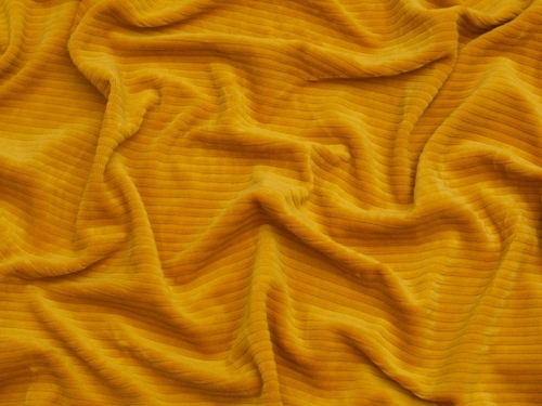 Minerva Core Range 8 Wale Velour Rib Stretch Knit Cord Fabric Ochre