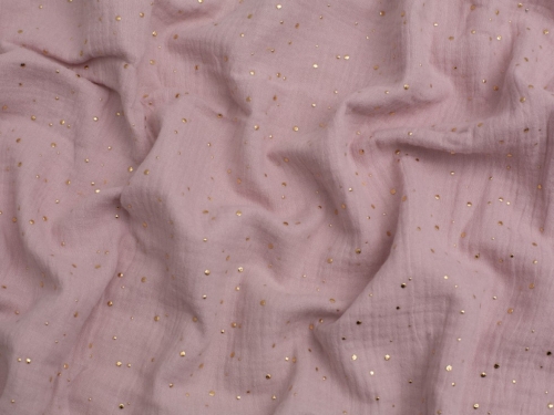Minerva Core Range Foil Cotton Double Gauze Fabric Light Pink