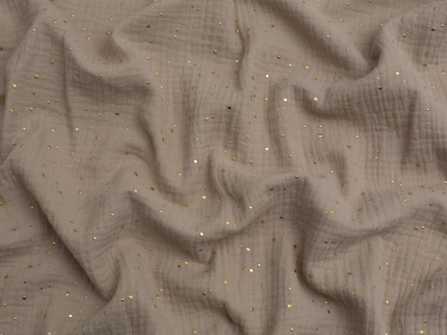 Minerva Core Range Foil Cotton Double Gauze Fabric Cream