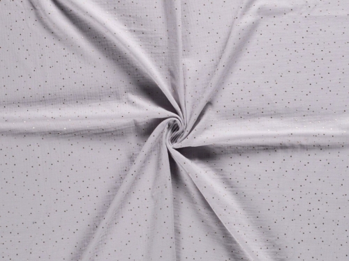 Minerva Core Range Foil Cotton Double Gauze Fabric Light Grey