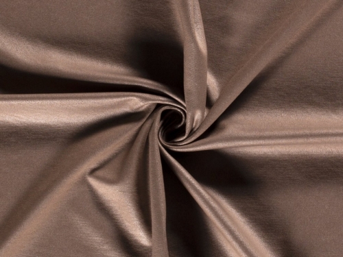Foiled Jersey Stretch Knit Fabric Brown