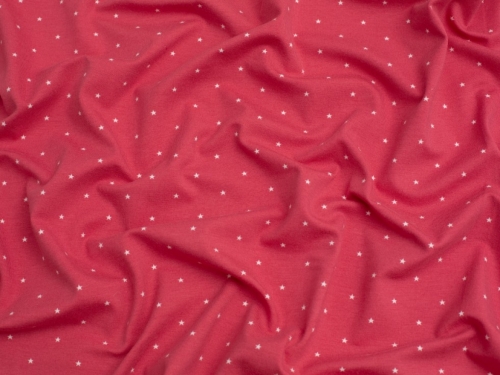 Star Cotton Jersey Stretch Knit Fabric Bright Pink