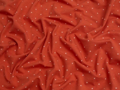 Star Cotton Jersey Stretch Knit Fabric Rust