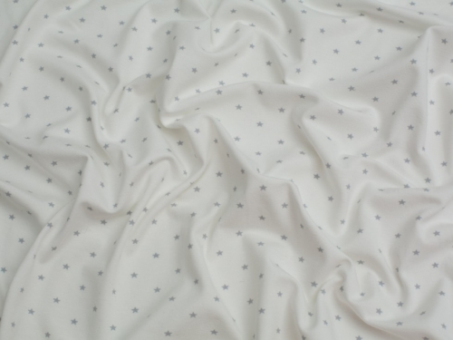 Star Cotton Jersey Stretch Knit Fabric White