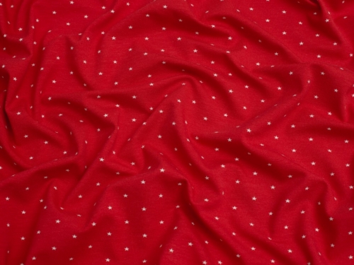 Star Cotton Jersey Stretch Knit Fabric Red