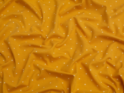 Star Cotton Jersey Stretch Knit Fabric Mustard