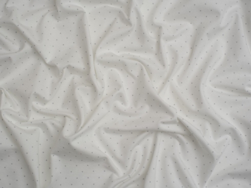 Pindot Cotton Jersey Stretch Knit Fabric White