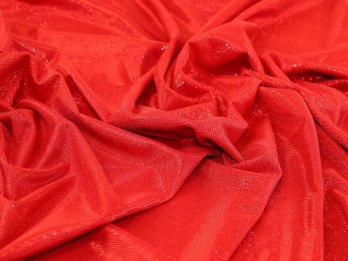 Deadstock Lurex Textured Stretch Knit Fabric Red