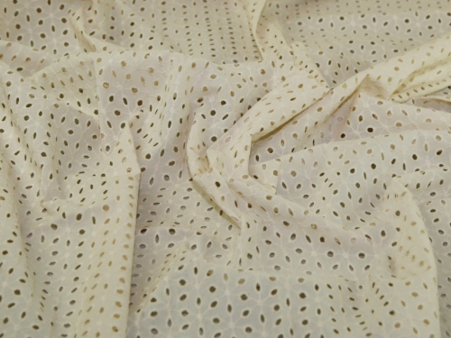 Deadstock Embroidered Cotton Fabric Ecru