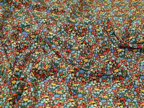 Liberty London Poppy Park Kensington Silk Crepe de Chine Fabric Multicoloured