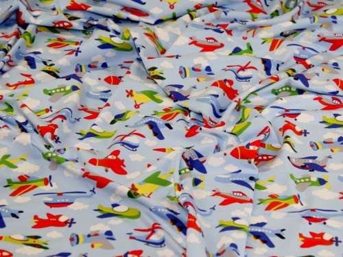 Deadstock Cotton Jersey Stretch Knit Fabric Baby Blue