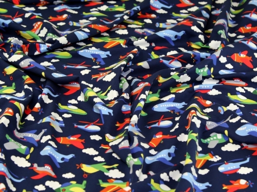 Deadstock Cotton Jersey Stretch Knit Fabric Navy