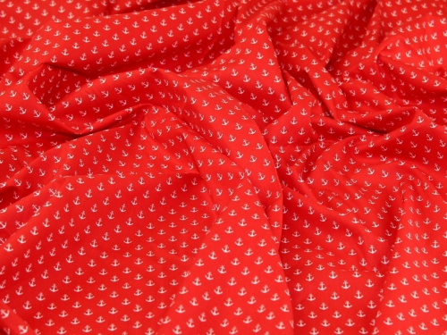 Deadstock 100% Cotton Poplin Fabric Red