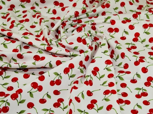Rose and Hubble 100% Cotton Poplin Fabric Ivory & Red