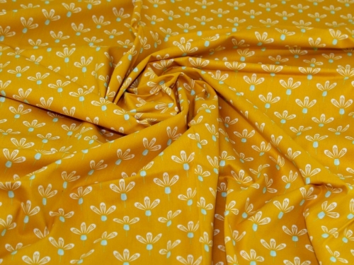 John Louden 100% Cotton Poplin Fabric Ochre