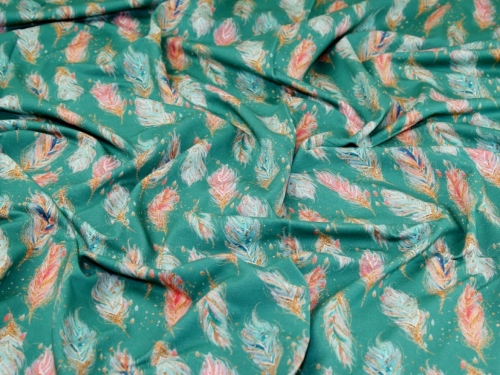 John Louden Fleece Back Sweatshirt Stretch Knit Fabric Jade