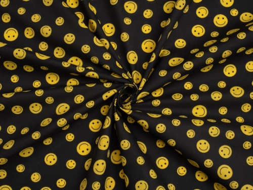 Printed Polycotton Fabric Black