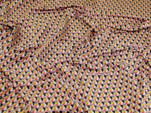 Deadstock Modal Loop Back French Terry Stretch Knit Fabric Pink Multi