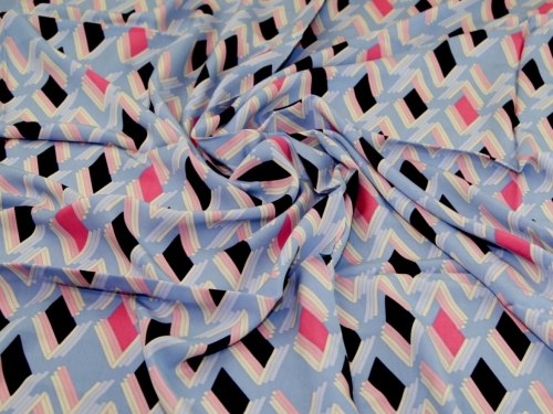 Deadstock Viscose Challis Fabric Sky