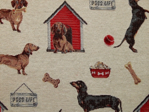 Deadstock Woven Tapestry Fabric Beige