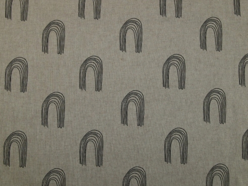 Deadstock Cotton Canvas Fabric Black on Beige