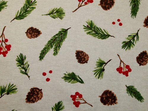 Deadstock Cotton Canvas Fabric Multi on Beige