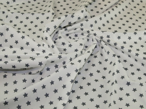 Deadstock 100% Cotton Poplin Fabric Ivory & Grey