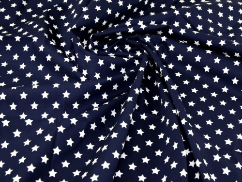 Deadstock 100% Cotton Poplin Fabric Navy & White