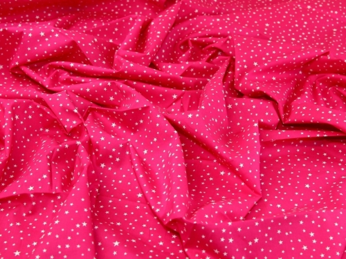 Deadstock 100% Cotton Poplin Fabric Cerise Pink
